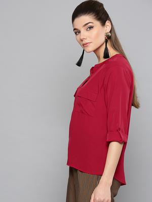 red polyester regular top - 17085606 - Standard Image - 2