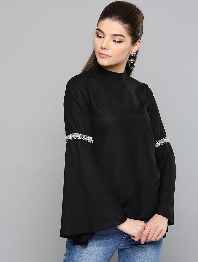 bell sleeves mock neck top - 17085647 - Zoom Image - 1
