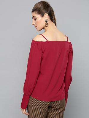 off shoulder solid top - 17085653 - Standard Image - 3