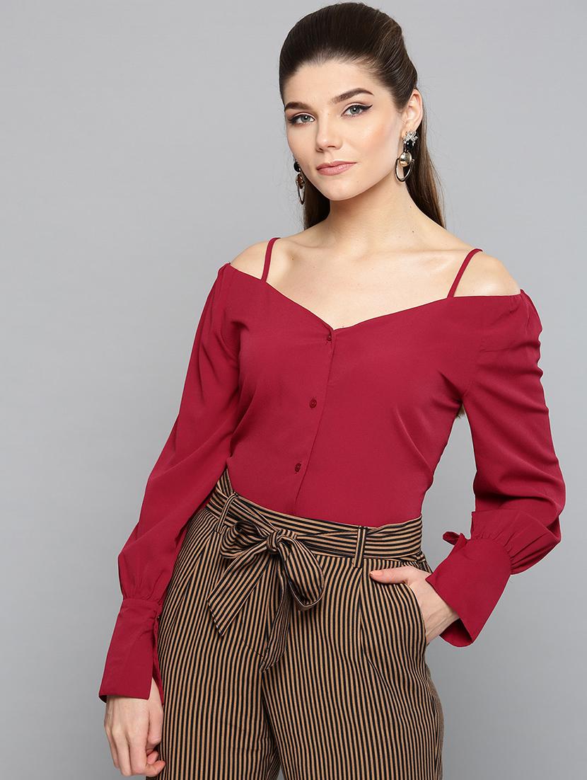 off shoulder solid top - 17085653 - Zoom Image - 1