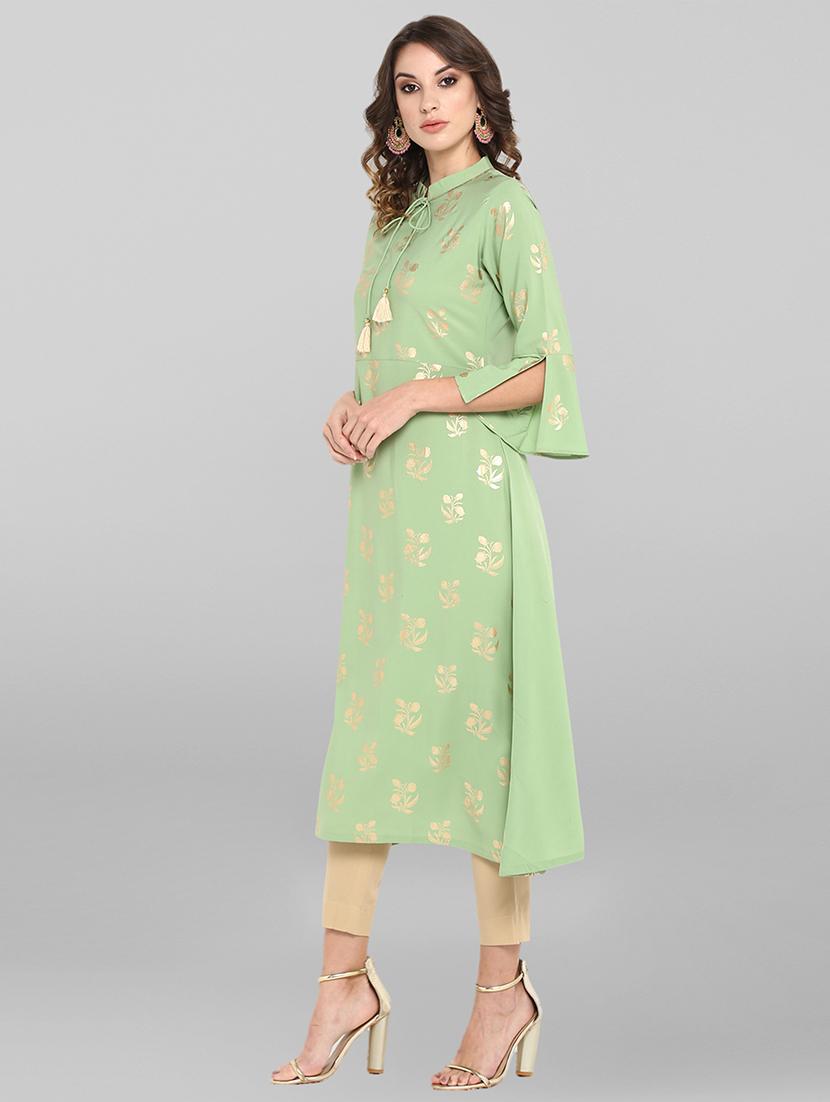 foil print straight kurta - 17085893 - Zoom Image - 3