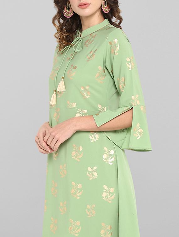 foil print straight kurta - 17085893 - Zoom Image - 6