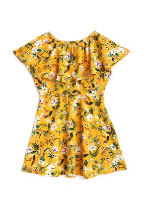 yellow polyester frock - 17085903 - Standard Image - 2