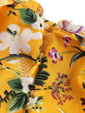 yellow polyester frock - 17085903 - Standard Image - 3