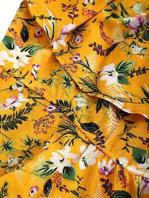 yellow polyester frock - 17085903 - Standard Image - 5