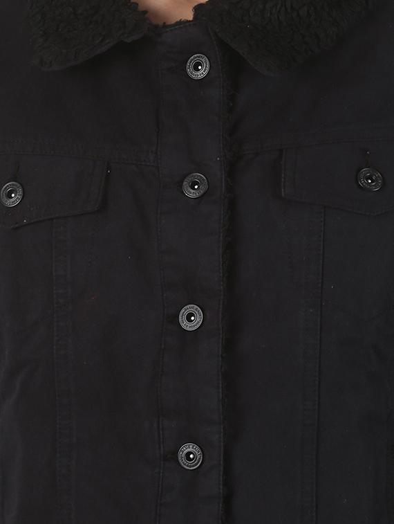 sherpa collar denim jacket - 17086043 - Zoom Image - 5