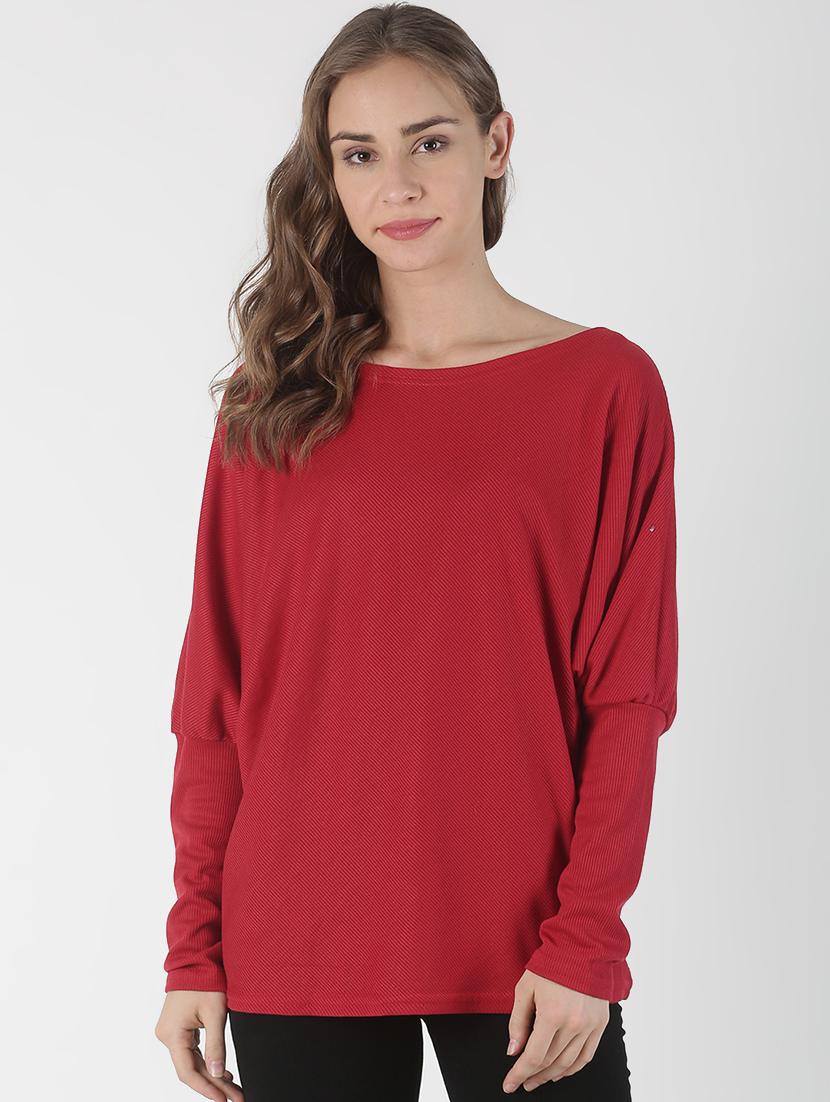 boat neck solid pullover - 17086046 - Zoom Image - 1