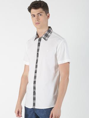 white solid casual shirt - 17086064 - Standard Image - 2