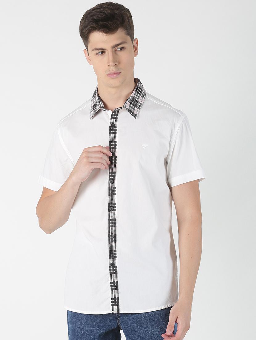 white solid casual shirt - 17086064 - Zoom Image - 1