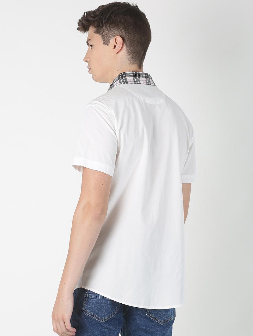 white solid casual shirt - 17086064 - Zoom Image - 3
