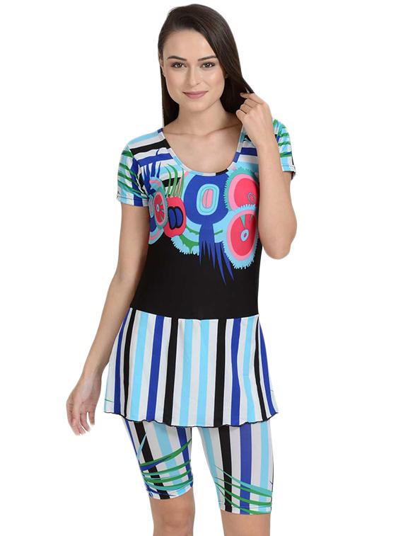 blue printed swimsuit - 17086375 - Zoom Image - 1