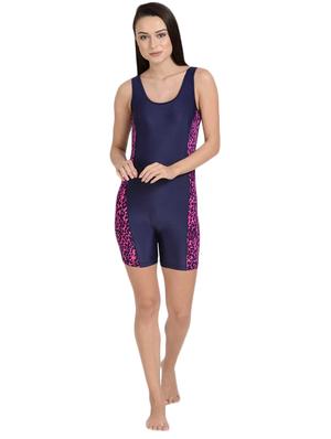 navy blue poly spandex swimsuit - 17086377 - Standard Image - 4