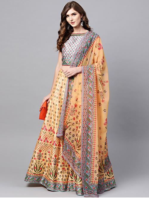printed panelled lehenga - 17086685 - Standard Image - 1