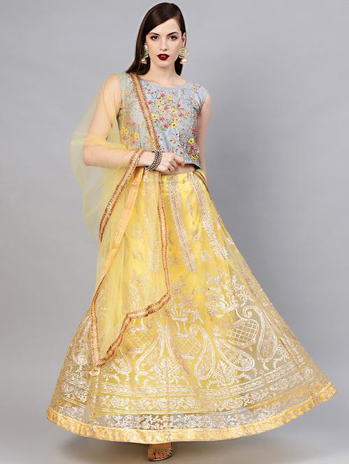 embroidered flared lehenga - 17086686 - Very Small Image - 1