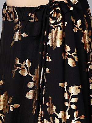foil print flared lehenga - 17086688 - Standard Image - 5