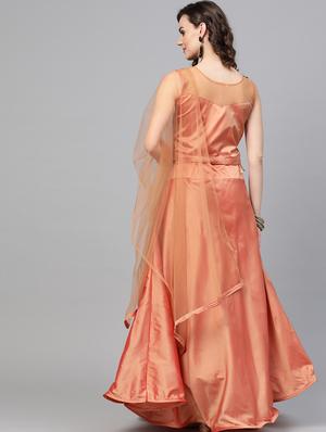 solid flared lehenga - 17086694 - Standard Image - 3
