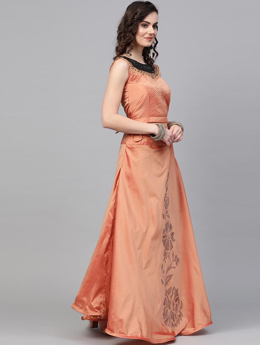 solid flared lehenga - 17086694 - Zoom Image - 2