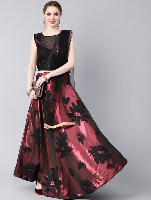floral flared lehenga - 17086699 - Very Small Image - 1