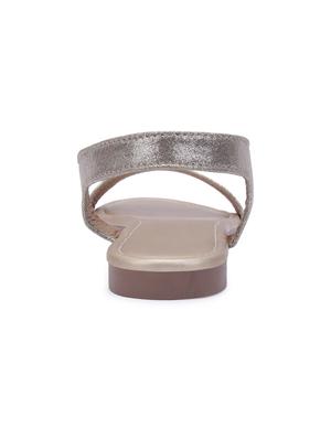 gold back strap sandals - 17086819 - Standard Image - 3