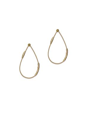gold metal drop earring - 17086871 - Standard Image - 2
