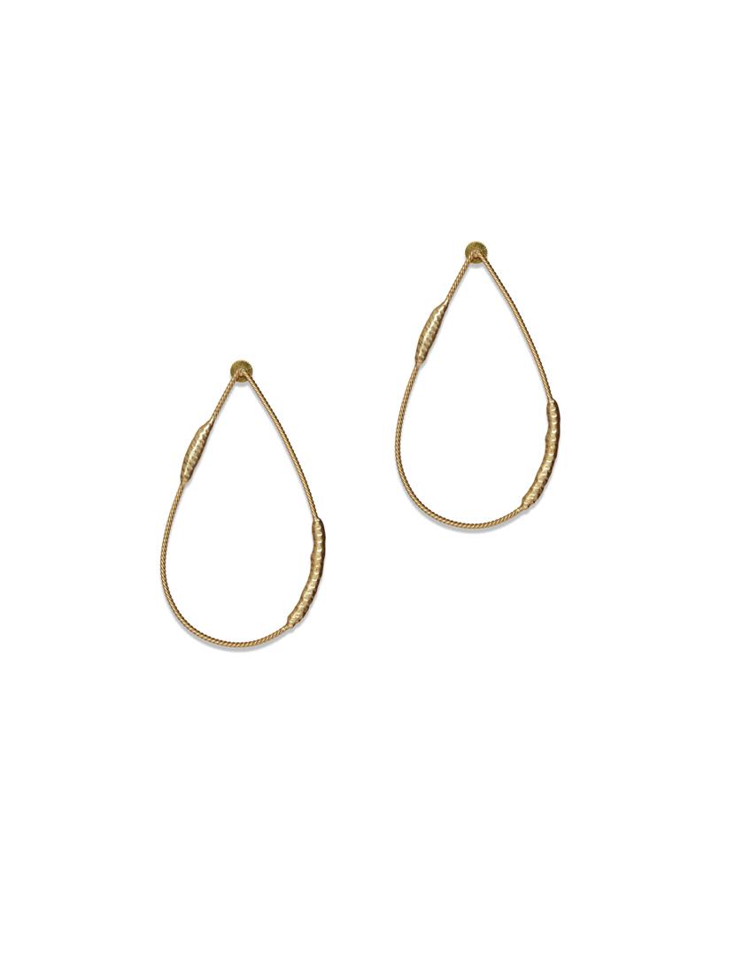 gold metal drop earring - 17086871 - Zoom Image - 2