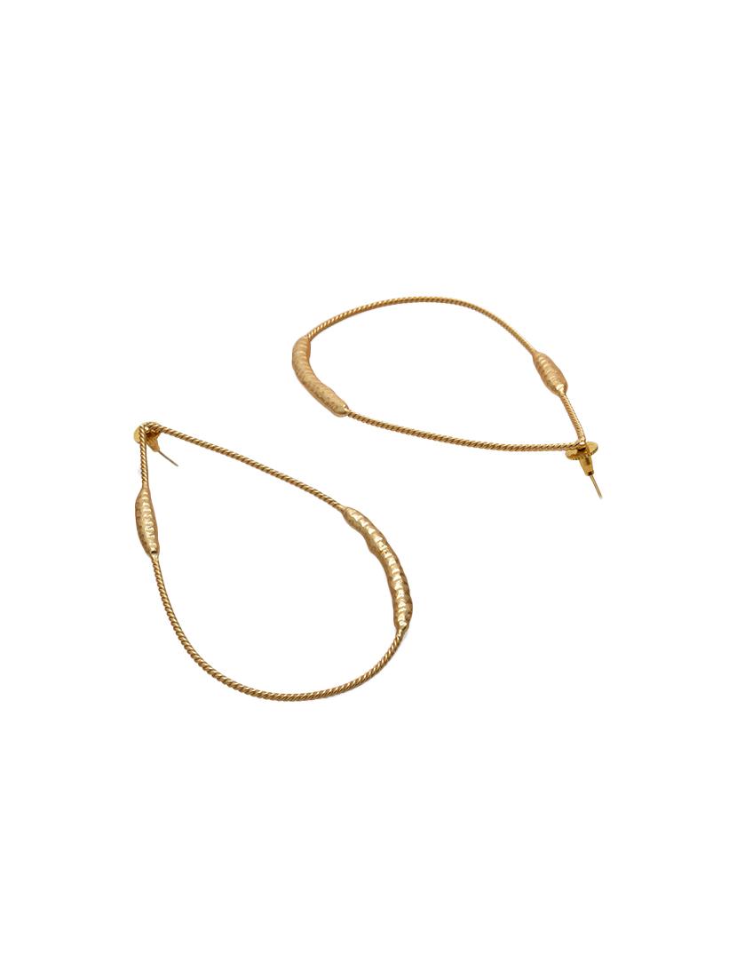 gold metal drop earring - 17086871 - Zoom Image - 3