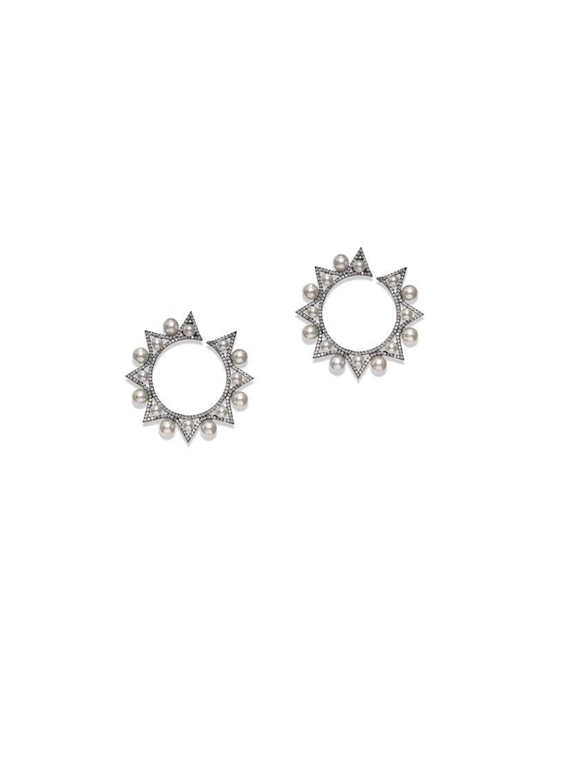 silver copper hoop earring - 17086886 - Zoom Image - 2