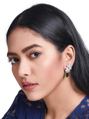silver copper drop earring - 17086907 - Standard Image - 4