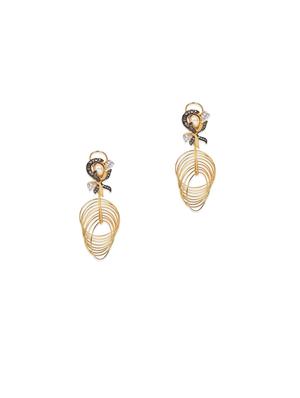 gold copper drop earring - 17086912 - Standard Image - 2