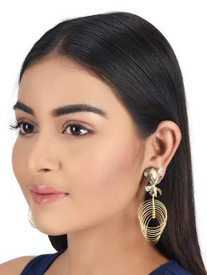 gold copper drop earring - 17086912 - Standard Image - 4