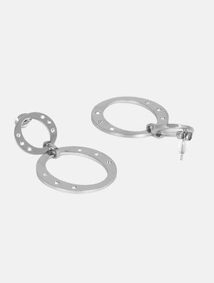 silver satin less steel drop earring - 17086954 - Standard Image - 3