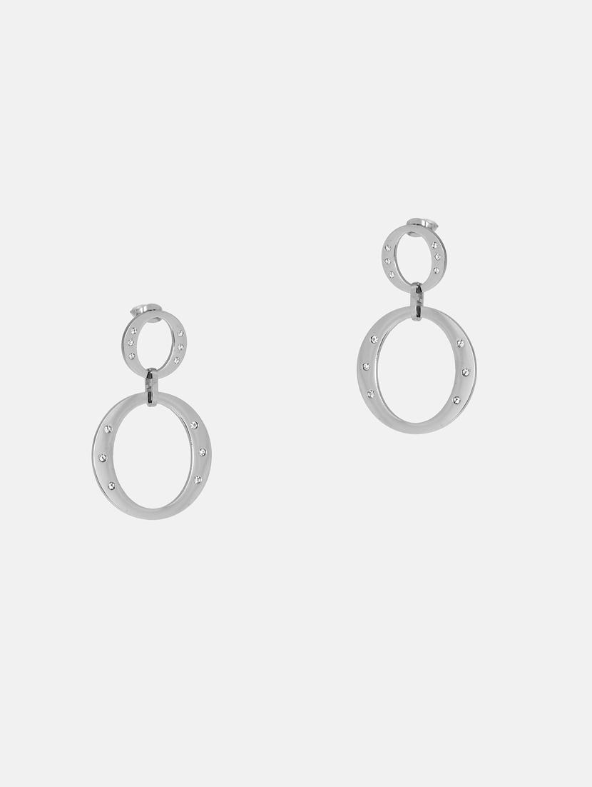 silver satin less steel drop earring - 17086954 - Zoom Image - 2