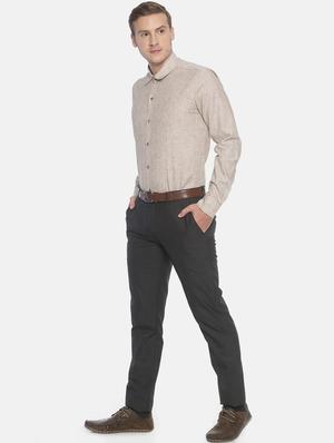 beige striped formal shirt - 17087083 - Standard Image - 4