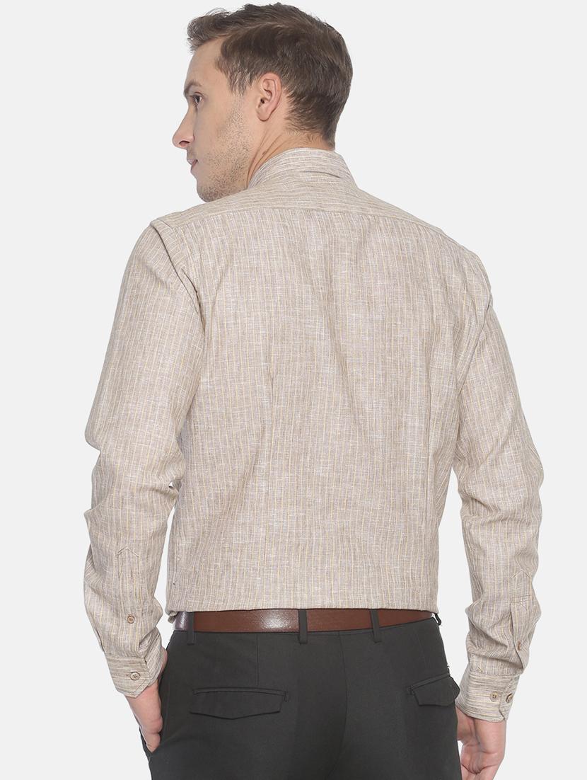 beige striped formal shirt - 17087083 - Zoom Image - 3