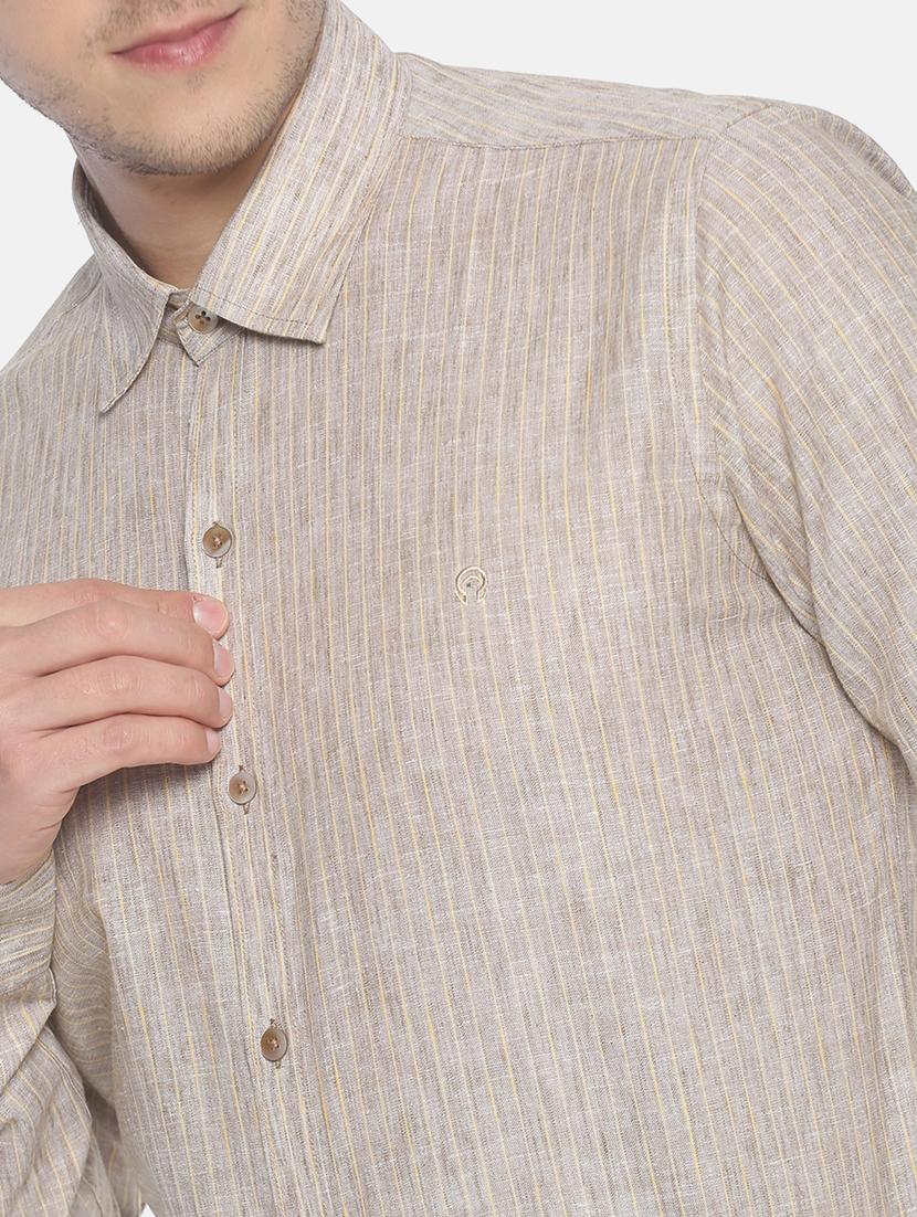 beige striped formal shirt - 17087083 - Zoom Image - 5