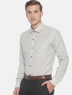 grey solid formal shirt - 17087089 - Standard Image - 2