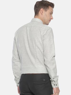 grey solid formal shirt - 17087089 - Standard Image - 3