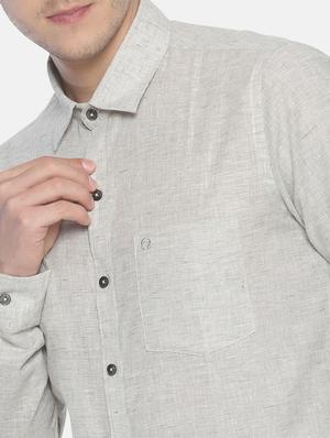 grey solid formal shirt - 17087089 - Standard Image - 5