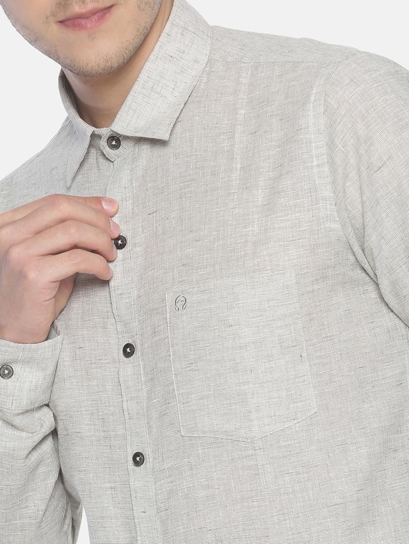 grey solid formal shirt - 17087089 - Zoom Image - 5