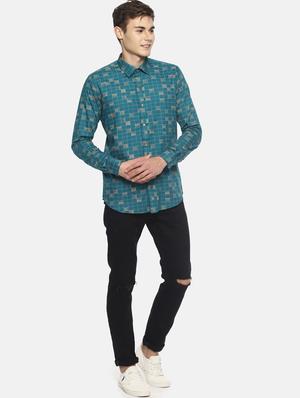 green checkered casual shirt - 17087101 - Standard Image - 4