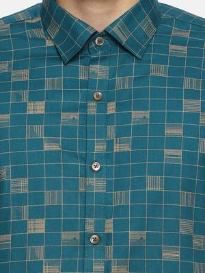 green checkered casual shirt - 17087101 - Standard Image - 5