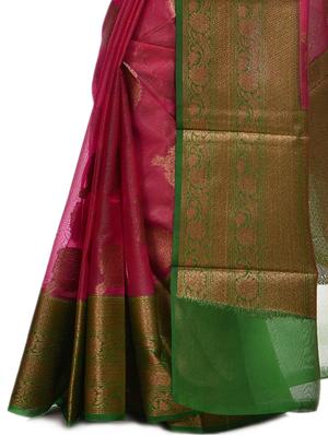 self design banarasi saree with blouse - 17087471 - Standard Image - 4