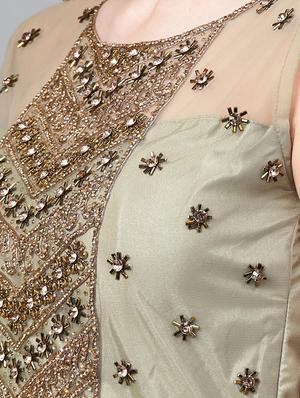 embellished net flared gown - 17087757 - Standard Image - 5