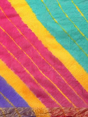 tie dye kota doria saree with blouse - 17087817 - Standard Image - 4