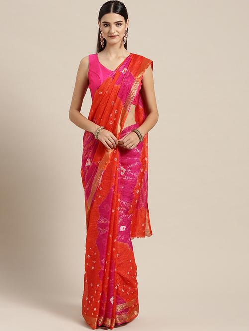 bandhani kota doria saree with blouse - 17087819 - Standard Image - 1