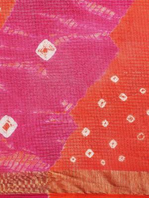 bandhani kota doria saree with blouse - 17087819 - Standard Image - 4