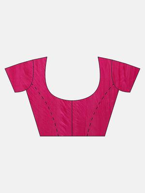 pink silk blend tie & dye saree with blouse - 17087825 - Standard Image - 3