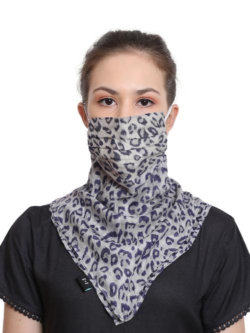 black viscose printed women mask - 17088279 - Very Small Image - 1