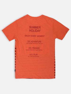 orange cotton t-shirt with free mask - 17088557 - Standard Image - 2