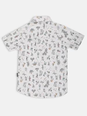 white cotton shirt with free mask - 17088572 - Standard Image - 2